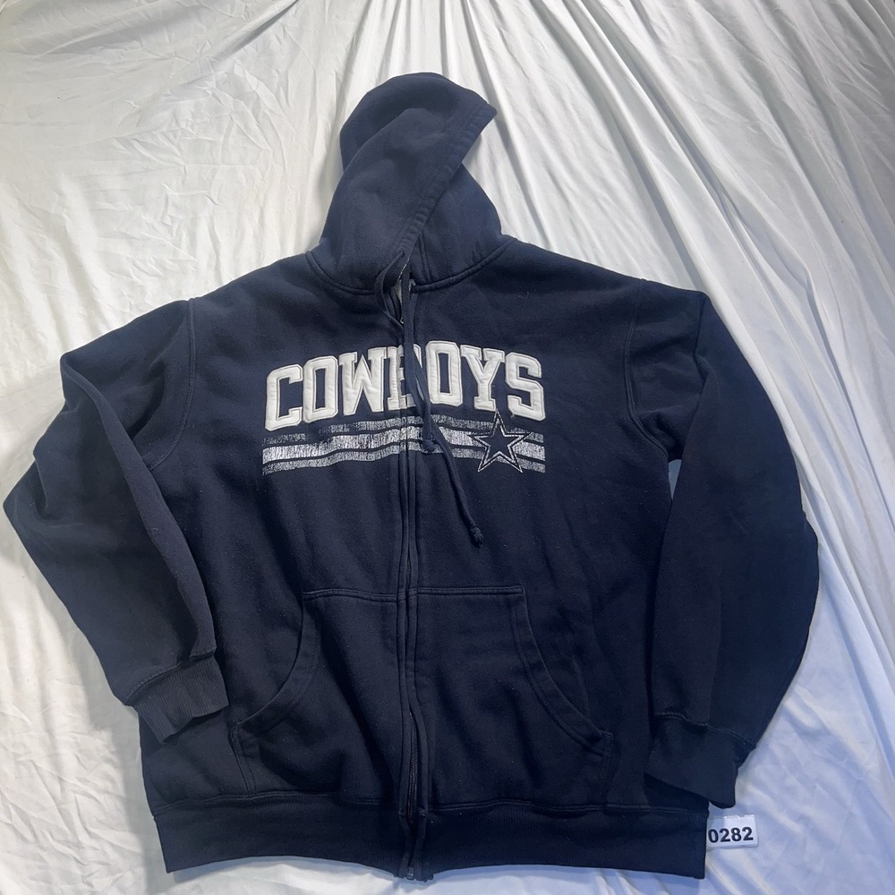 Dallas Cowboys Jacket Heavyweight Authentic Hoodie Lined Full Zip Size XL
